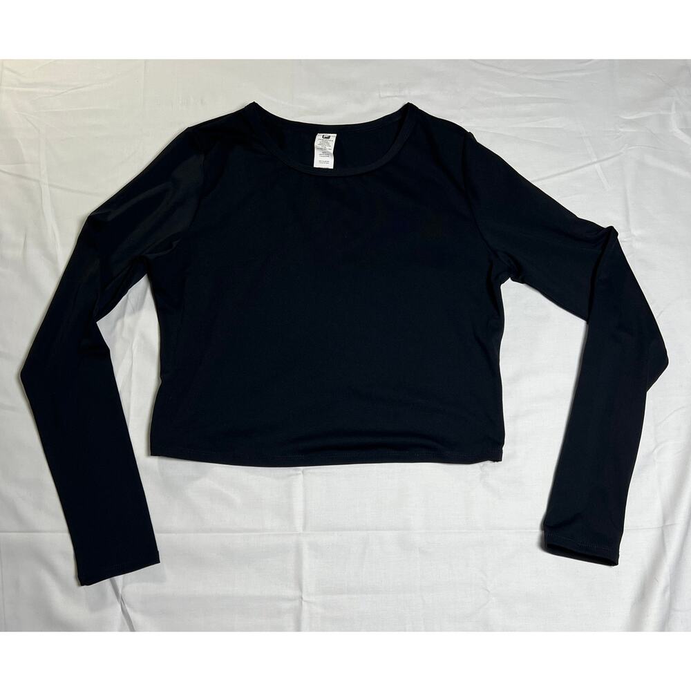 Fabletics Long Sleeve Crop Top, Back Ruching, Size Medium